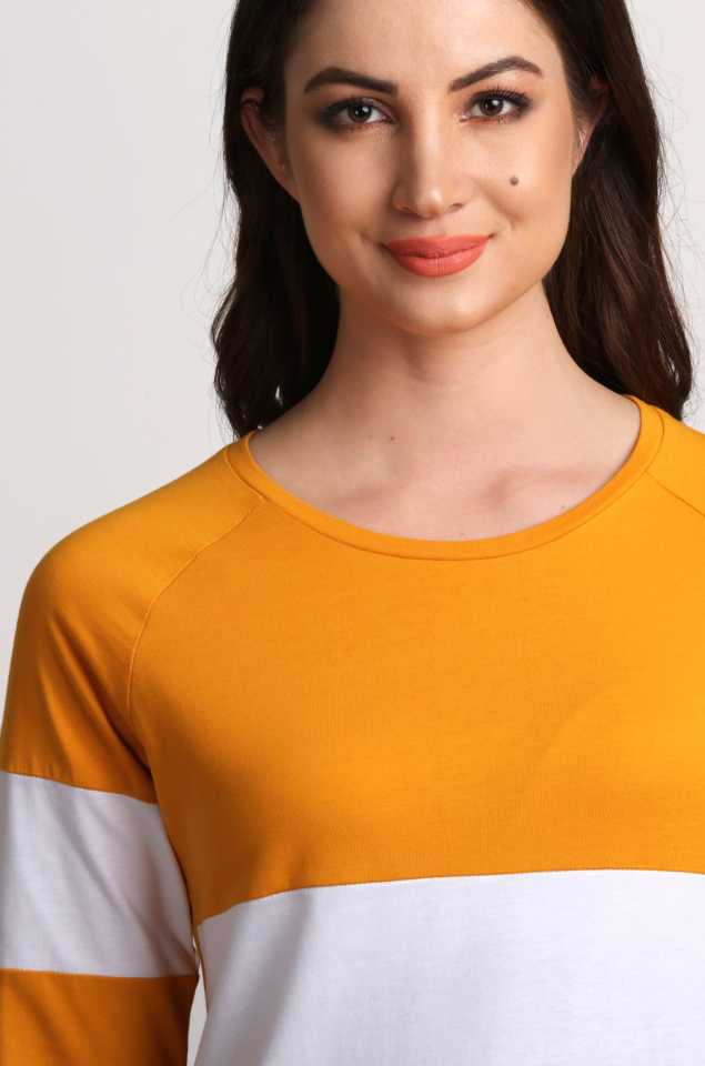 Casual Full Sleeve Striped Women White, Yellow Top